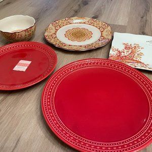 Red Dish Set - World Market - 28 pieces